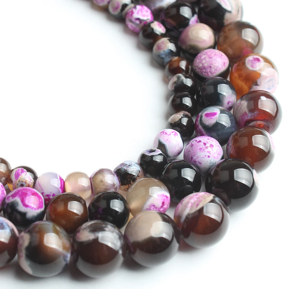 

Red Fire Agates Stone Bead Round Loose Natural Agates Bead For Jewelry Making Diy Bracelet Necklace Pick Size 6/8/10mm 15 inches