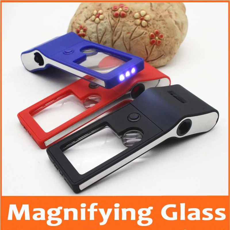 Ручная Карманная Лупа 3X 10 раз 55X микроскоп увеличительные очки светодиодный Ной