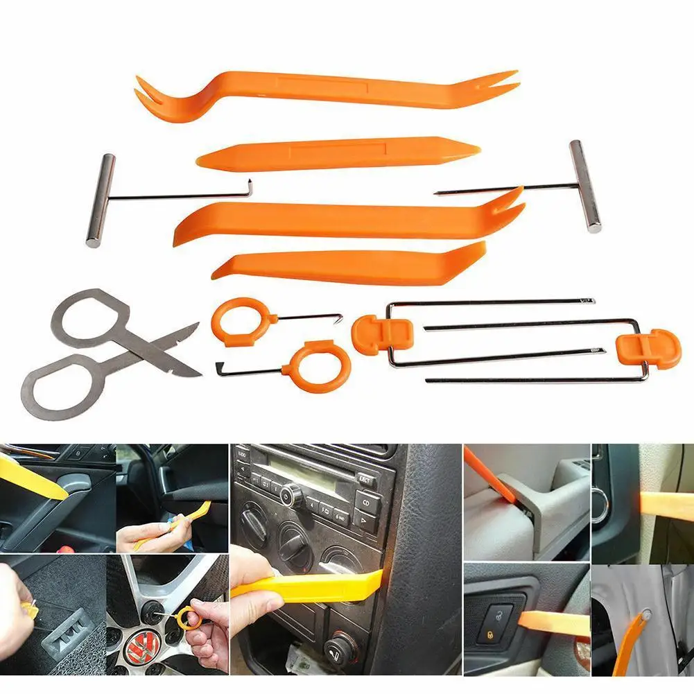 

12pcs/set Car Audio Removal Tools Kit Auto Interior Installer Radio Disassembly Tools Thicken Panel Repair Panel Dash Audio K1G0