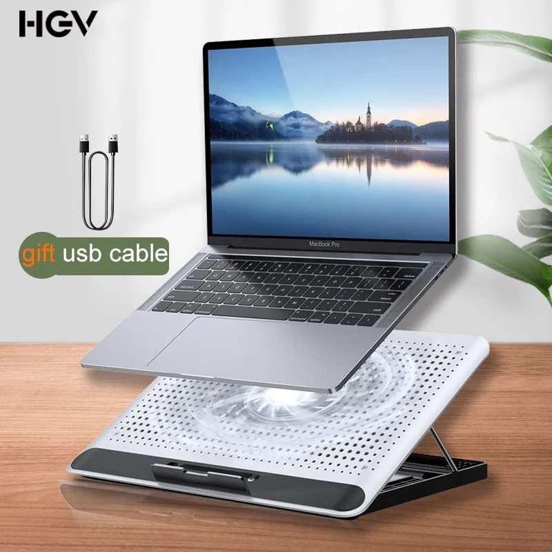 

Laptop Cooler Stand Height Adjustable Laptop Cooling Pad Quiet Laptop Cooling Fan Holder for Macbook Laptop Up to 17''