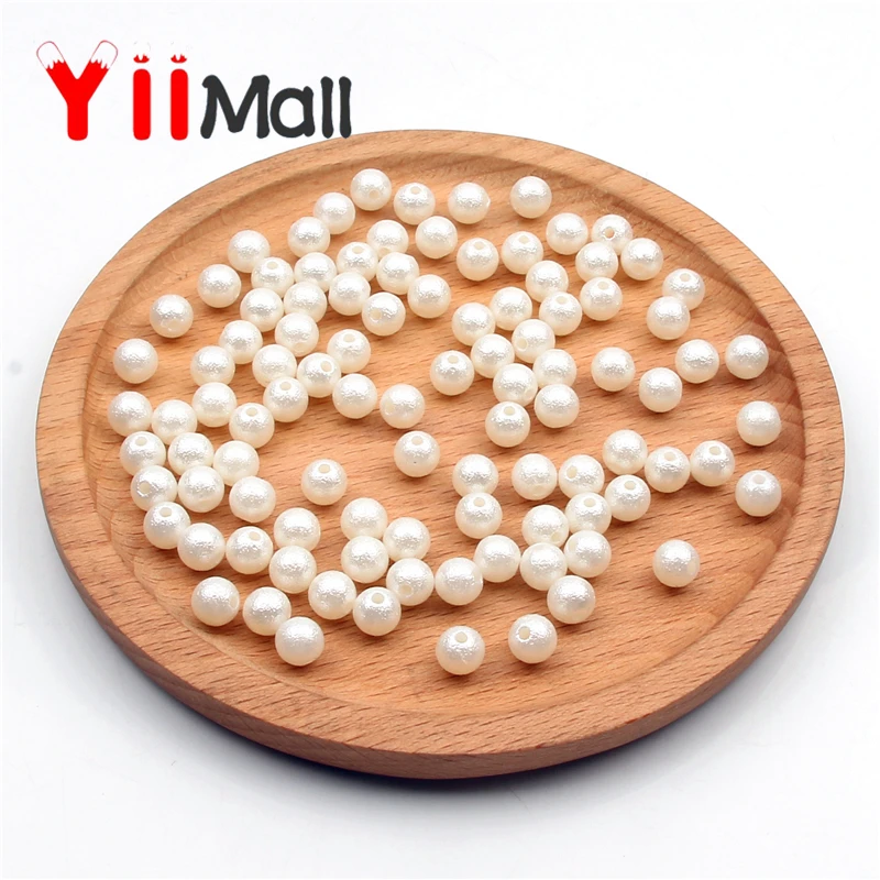 8 мм 100 шт./лот Круглые бусины для морщин граненый искусственный жемчуг акриловые