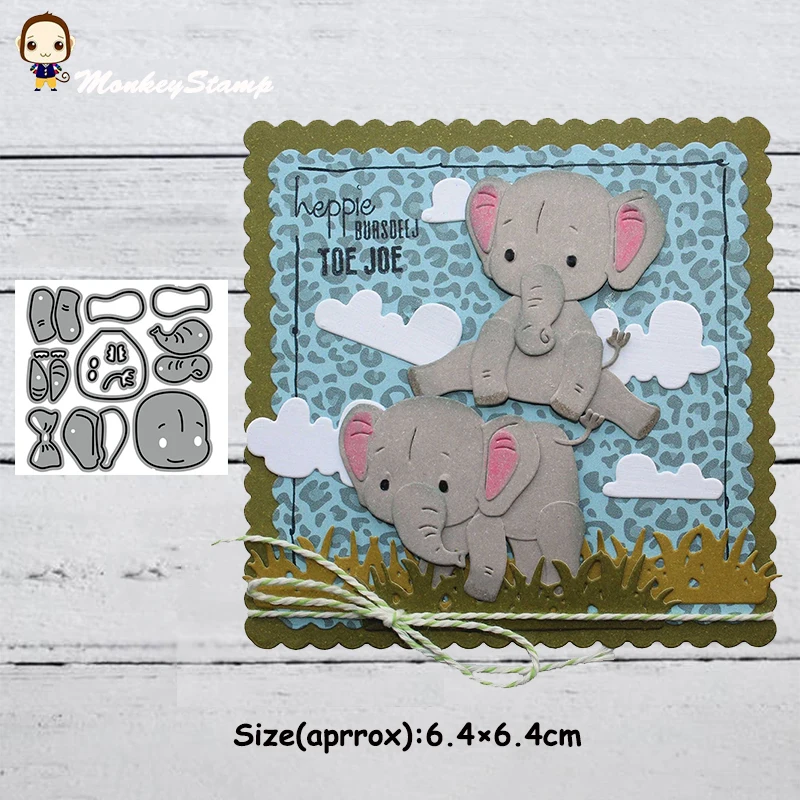 Обезьяна играя слон металла резки трафареты для DIY Скрапбукинг Фотоальбом