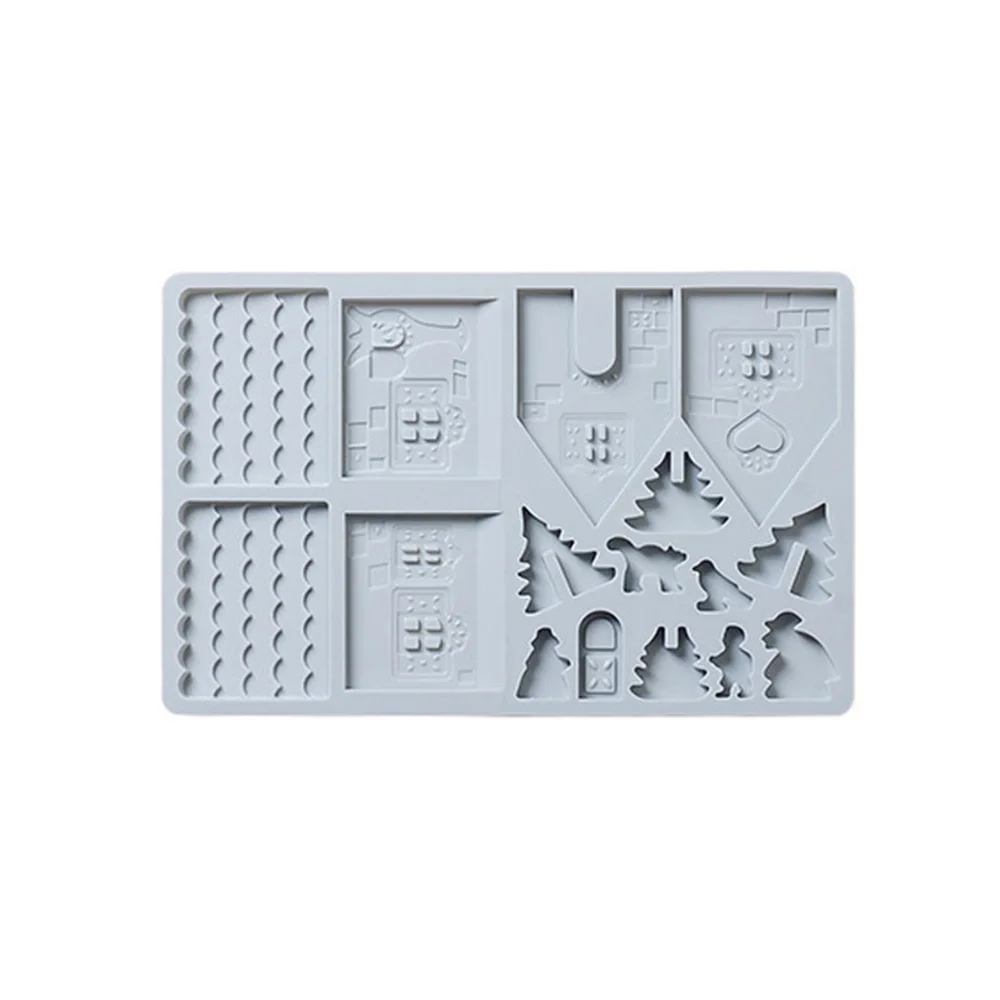 Рождественская форма для шоколада конфеты пряничный домик Силиконовые Формы