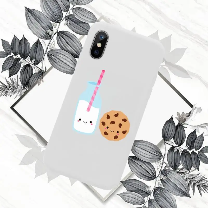 

food Cute Milk Biscuits Phone Case White Candy Color for iPhone 11 12 mini pro XS MAX 8 7 6 6S Plus X SE 2020 XR