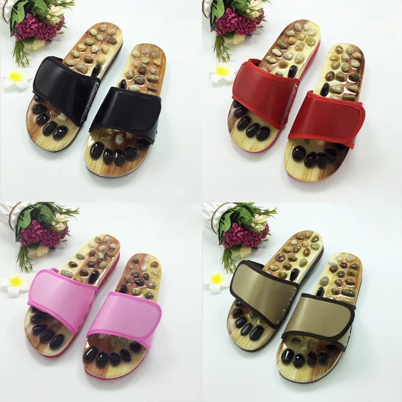 

Массажные тапочки для акупрессуры с натуральным камнем, терапевтическое устройство для акупунктурного массажа ног, боль в своде стопы шиац...