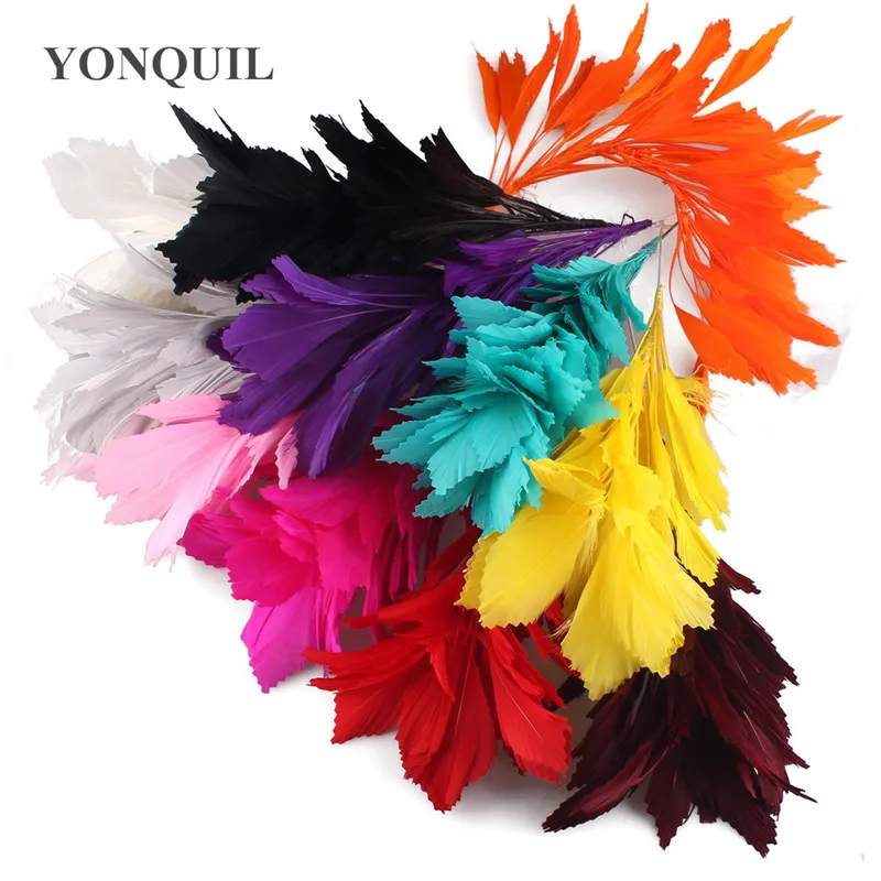 

25 CM Beautiful Wedding Accessories Fedora Hat Soft Dyed Multi-Color Turkey Feather Flowers DIY Craft Party Home Decor 10Pcs/Lot