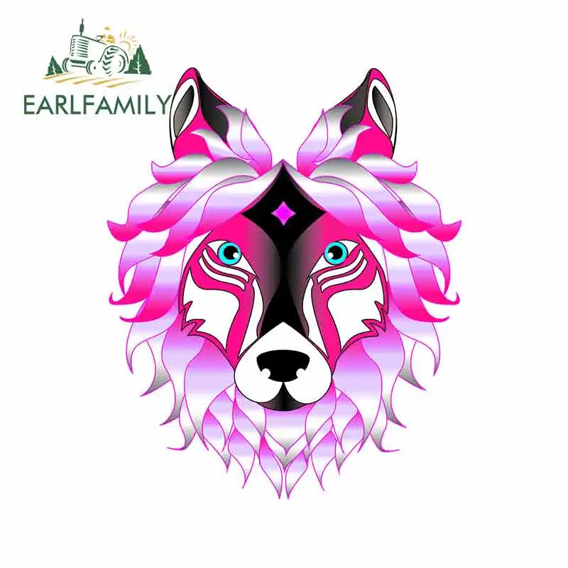 EARLFAMILY 13 см x 10 7 для розовой головы волка креативная Наклейка Виниловая наклейка
