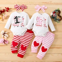 lioraitiin 0 18m newborn infant baby girl 2pcs valentines day clothing set long sleeve letter printed top shirt long pants