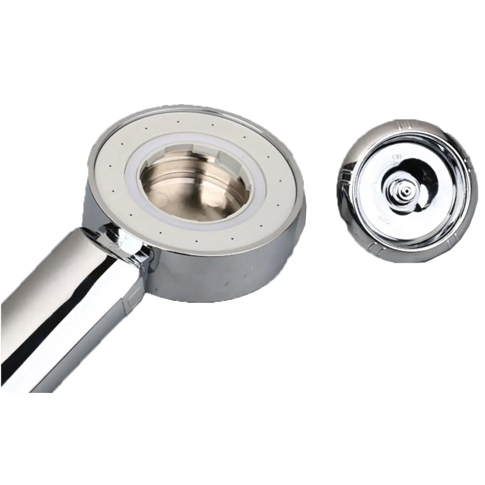 Двухсторонняя двойная функция насадка для душа водосберегающая круглая ABS хром