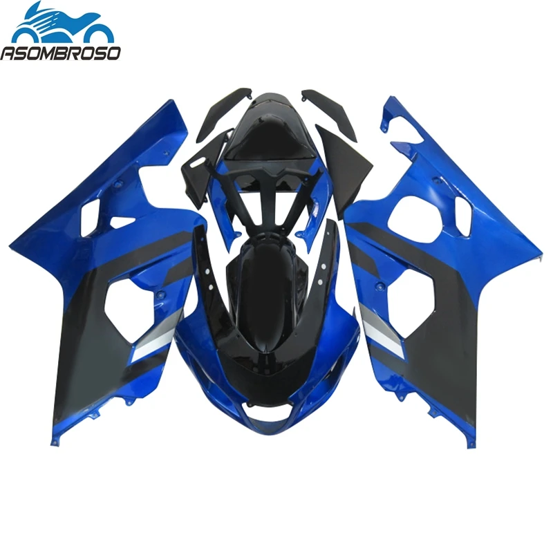 

Фрезерный комплект для SUZUKI K4 K5 GSXR 600 750 2004 2005, пластиковые гоночные синие и черные Обтекатели gsxr600 LX42