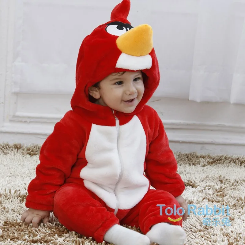 Angry Bird Детская осенняя одежда для мальчиков и девочек; комбинезоны с животными; комбинезон для малышей; домашний костюм мультфильм зимняя Пижама; костюм на Хэллоуин; комбинезон - Цвет: Angry Bird
