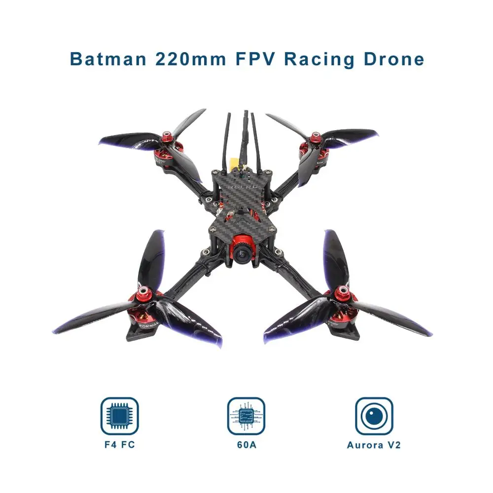 HGLRC BATMAN220 220 мм FPV гоночный Дрон Airbus F4 OSD управление полетом передатчик VTX 2450KV