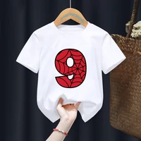 children boy superhero my 0 9th birthday number print name t shirt birthday gift present clothes baby letter tops teedrop ship