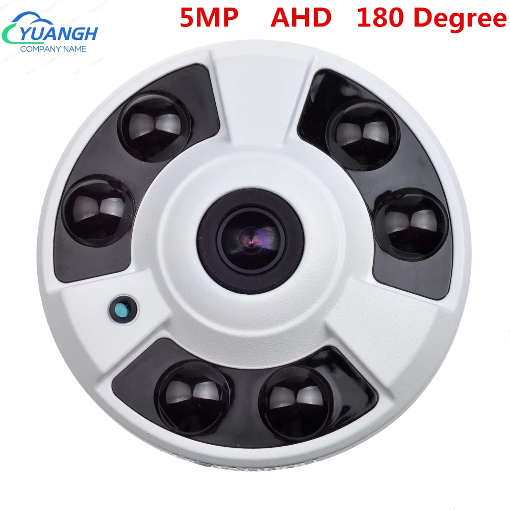 

5MP Security CCTV Camera AHD Metal Dome Vandalproof IR Night Vision Fisheye Lens 180 Degree 5 Megapixel Home Indoor Camera