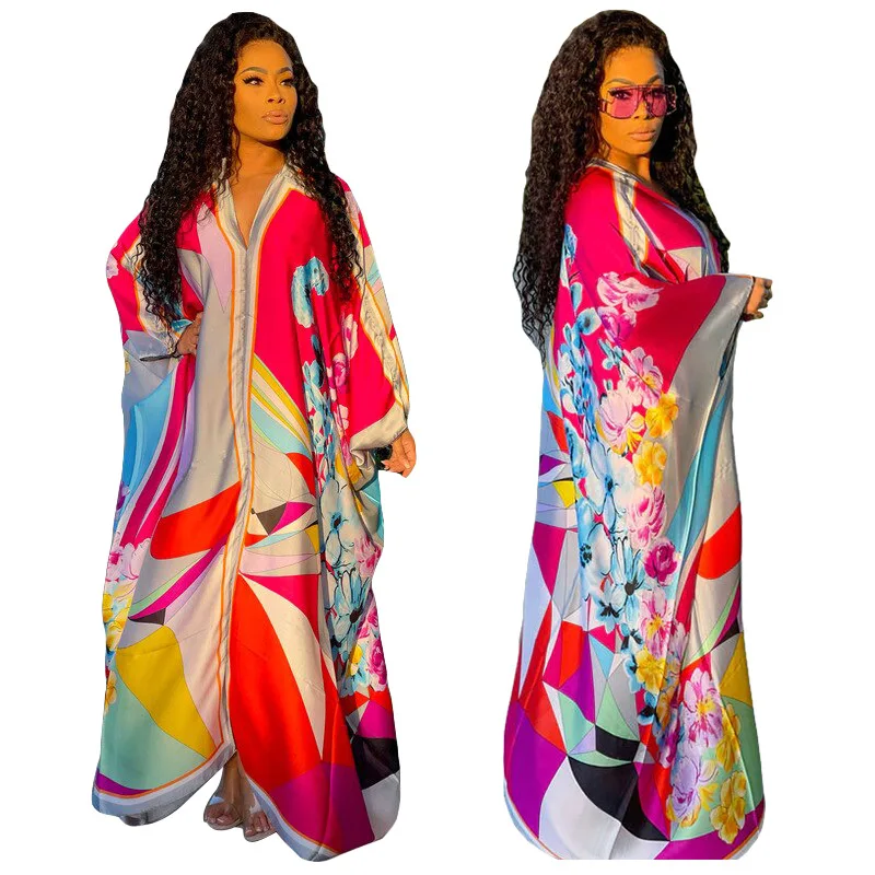 African Dresss for Women 2021 Summer African Summer Printing Plus Size Long Dress African Clothes  African Print Dresses