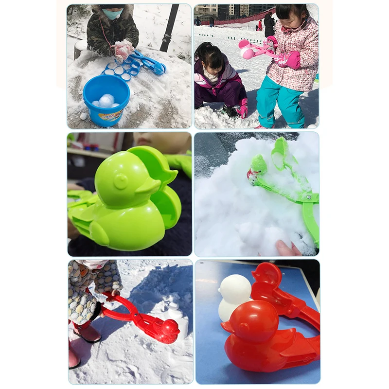 

1/2/3/4 Pack Snowball Maker with Handle for Kids Snow Ball Fights Perfect Outdoor Play Snow Toys Duck /Heart/Ball Shape X85
