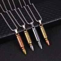 stainless steel bullet pendant necklace for men black hip hop rock retro punk necklaces creative personality party jewelry gift