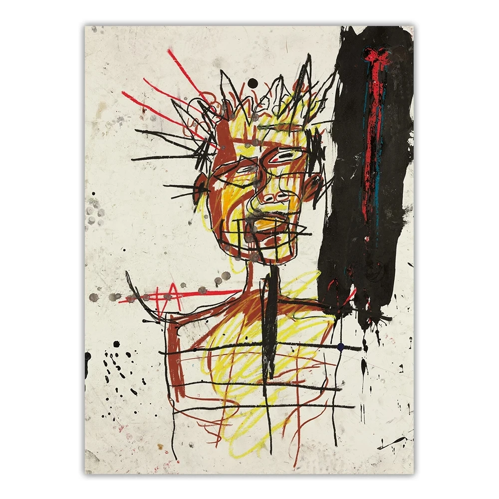 

Holover Jean Michel Basquiat"Untitled,1982"Abstract Graffiti Canvas Oil Painting Artwork Poster Wall Art Aesthetic Home Decor
