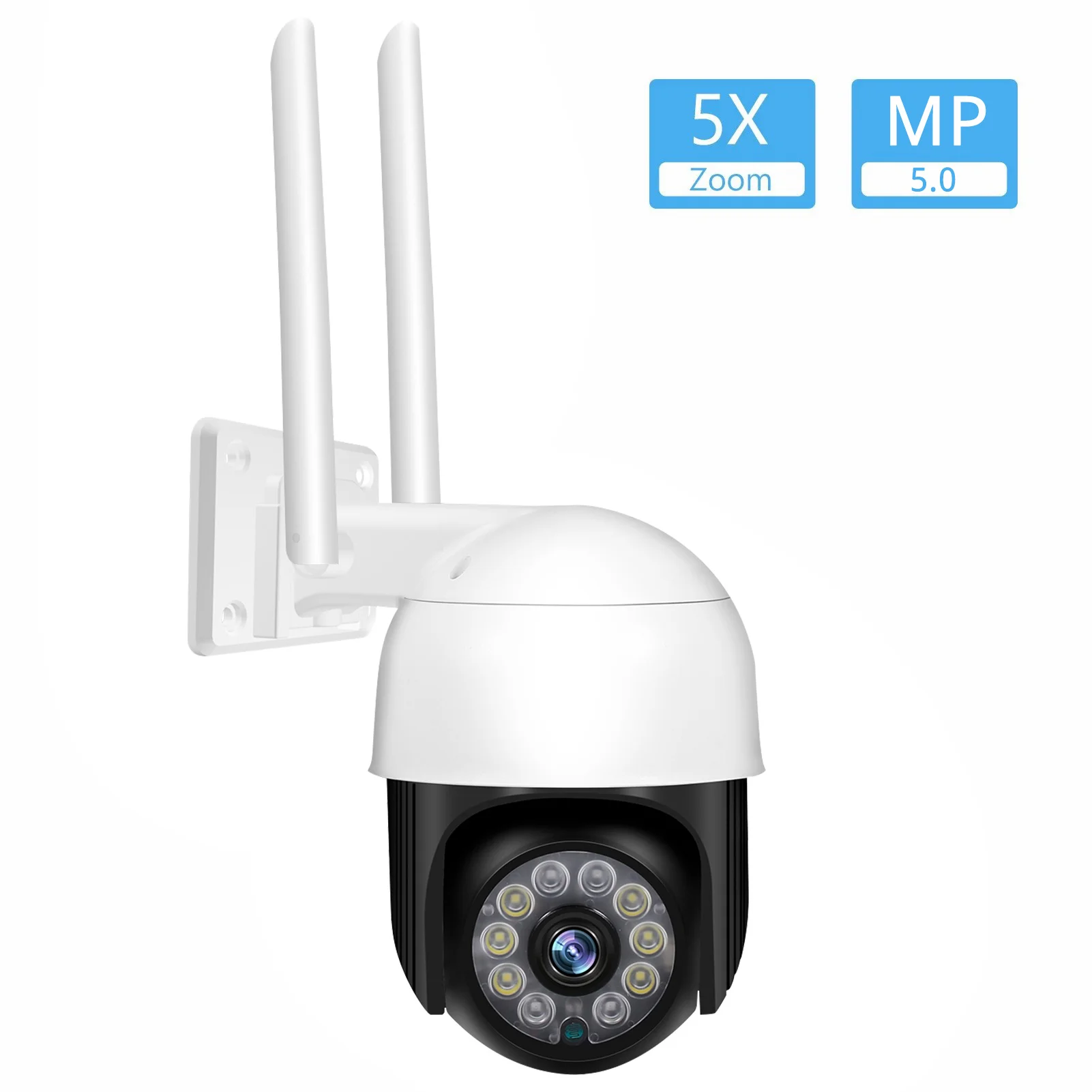

5MP+32G TF Card 360° View Pan/Tilt Wireless 2.4G WiFi Home Surveillance IP Camera with Max 128G Cloud Storage,Easy to Setup