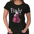 Рак молочной железы подарок боксерские перчатки Борьба розовый вера женская футболка