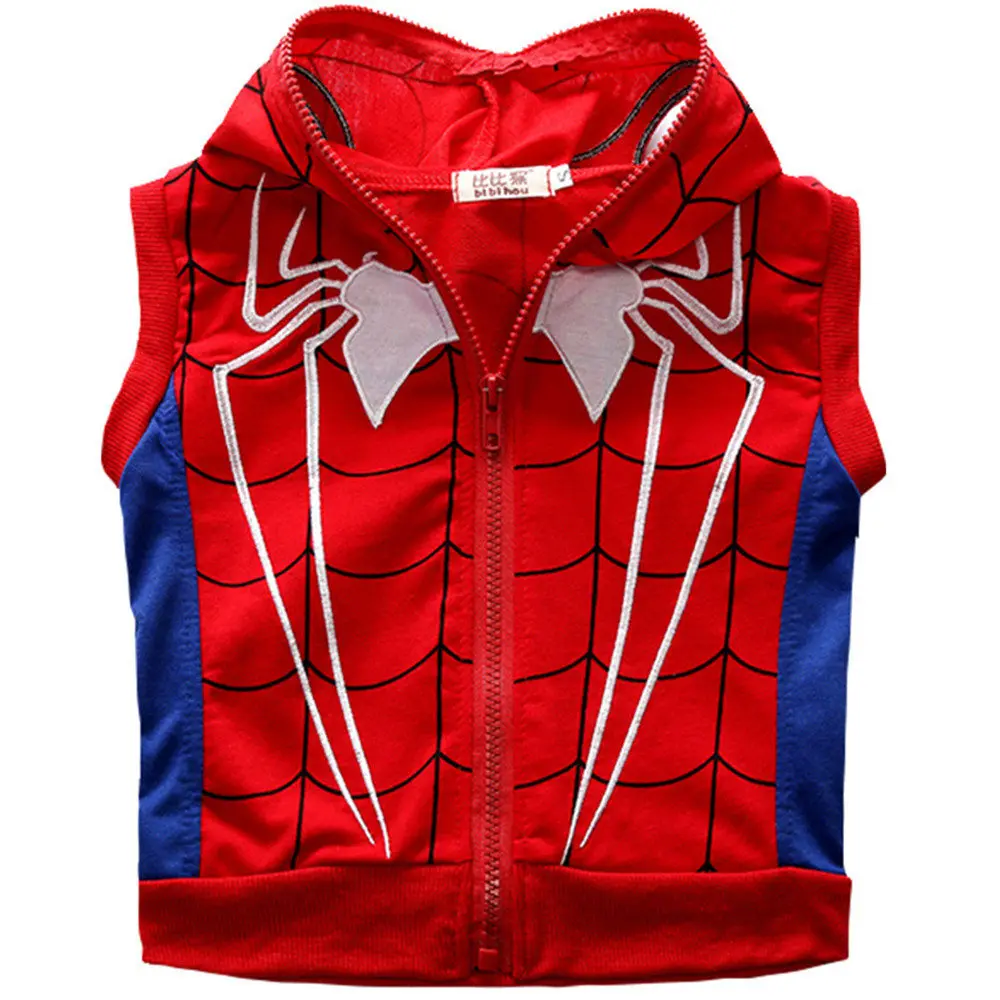 Новые детские на осень-зиму 3 комплекта комплект одежды Человек-паук топ + жилет