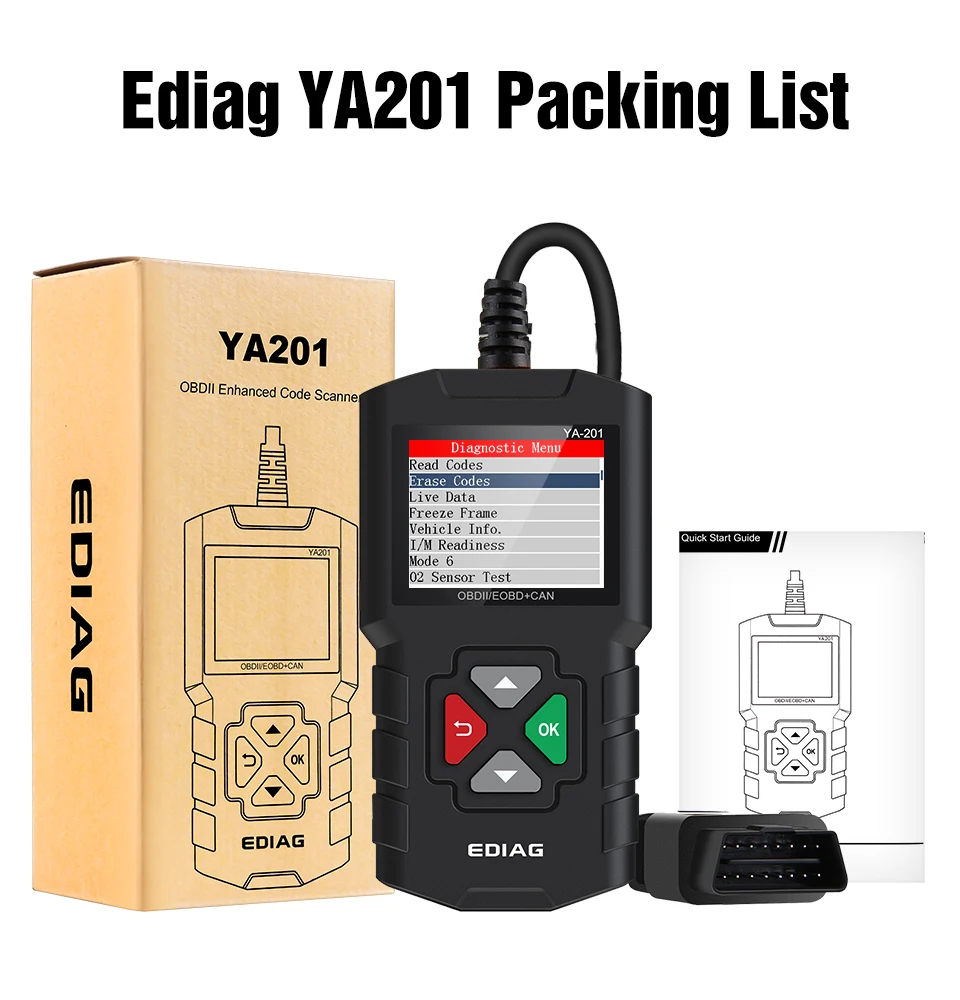 EDIAG YA201 OBD2 код читателя OBD 2 авто ридер Обновление через USB Бесплатная пожизненная
