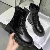 womens ankle boots 2021 ladies thick winter boots womens shoes black platform combat boots plush plush designer punk goth
