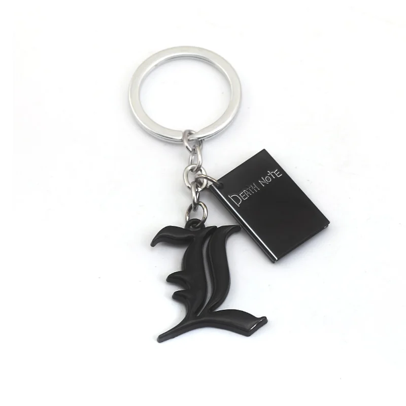 Anime Death Note Keychain Black Note Book Pendant Cosplay Key Chains Figure Toys Double L Chaveiro Jewelry Car Keyholder images - 6