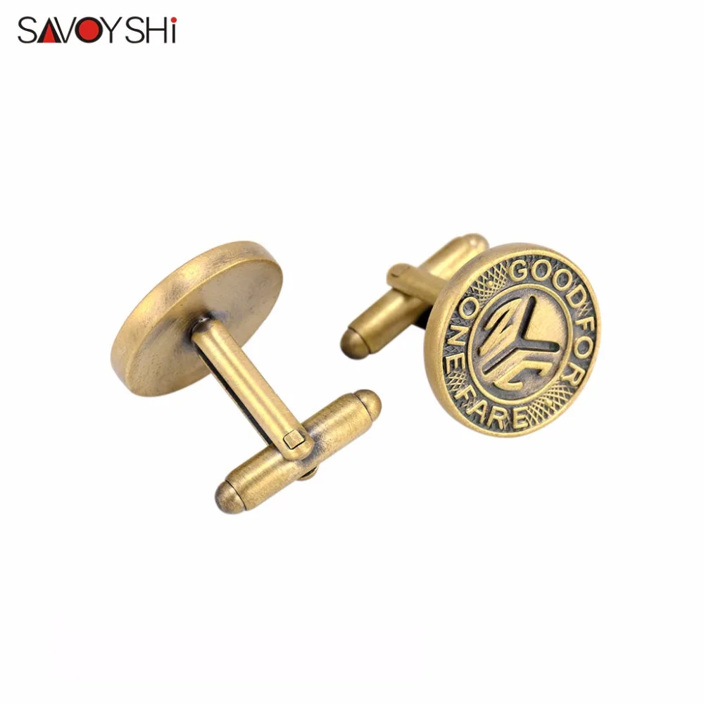 Круглые бронзовые запонки SAVOYSHI с монетами для мужчин высококачественные