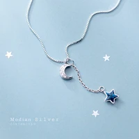 modian real 925 sterling silver shining crescent star pendant for women link chain fashion fit women engagement party jewelry
