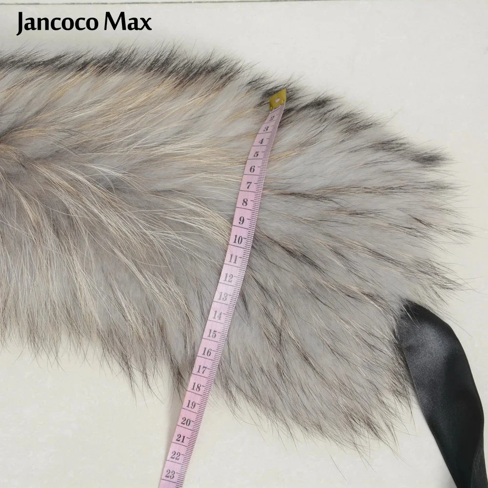 Jancoco Max женский шарф из натурального меха воротник енота зимнее пальто Обрезка с