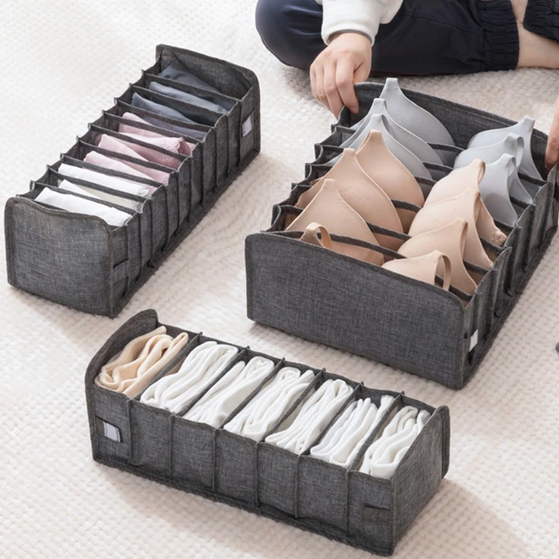 

Home Bedroom Underwear Drawer Organizer Foldable Drawer Dividers for Store Panties Lingerie Socks Ties 7 Cells/11 Cells