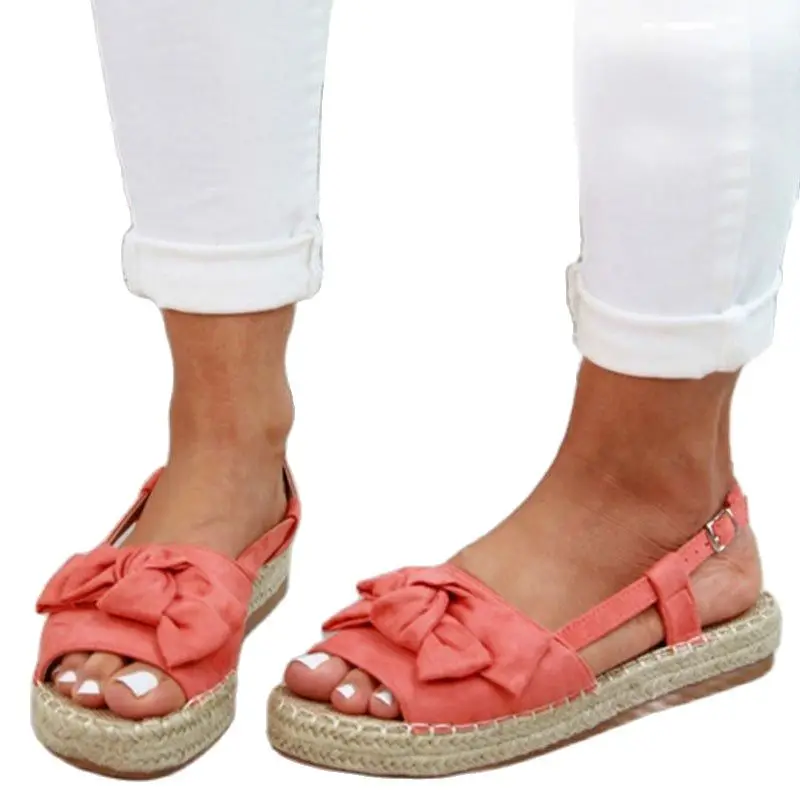 Новинка 2019 женские сандалии из пеньки на плоской подошве летняя обувь женская