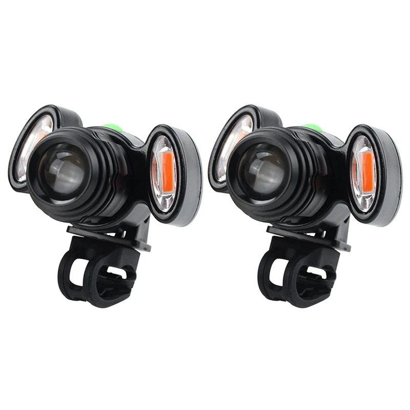 

2Pcs Waterproof Ipx6 Bike Light Super Bright Usb Rechargeable T6 Led Bike Bicycle Light Headlight Cycle Lamp(Black)