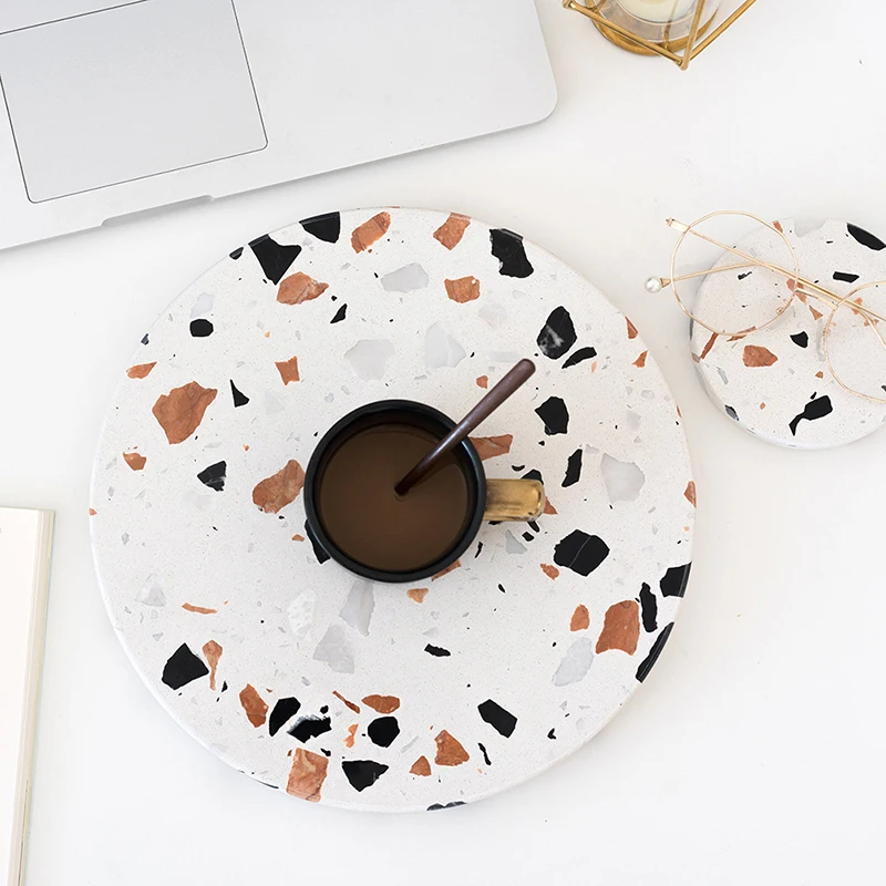 Terrazzo поддон для десертного хлеба шестигранный кофейный керамический поднос