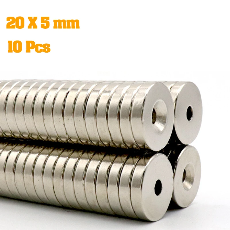 

10 Pcs 25x5 mm Permanent NdFeB Strong Magnets Hole Round Countersunk Neodymium Magnetic Magnet 25X5 Strong Permanent Magnets