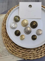10pcs golden gold metal buttons garment coat sewing accessories buttons for clothing craftsbutton