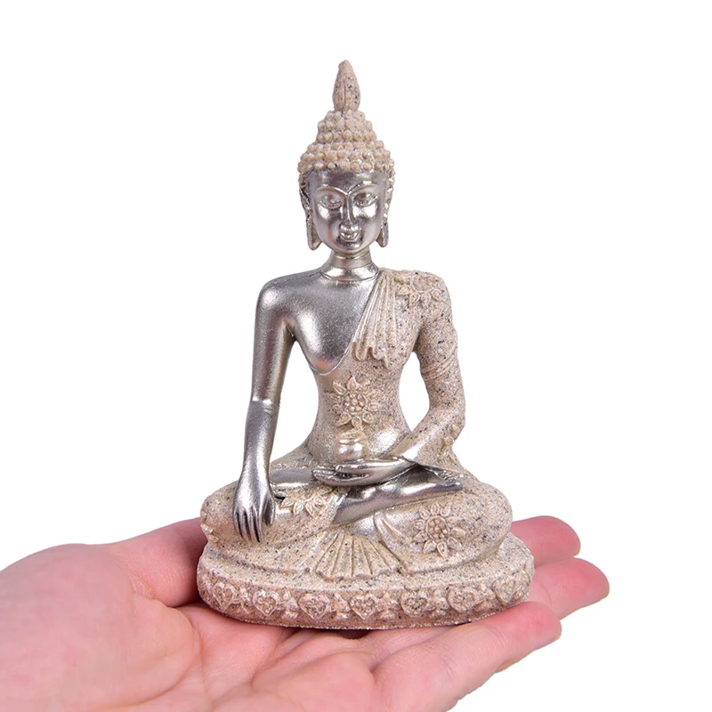 Природный песчаник индийский Будда статуя фэншуй сидя Будды статуэтки винтажный