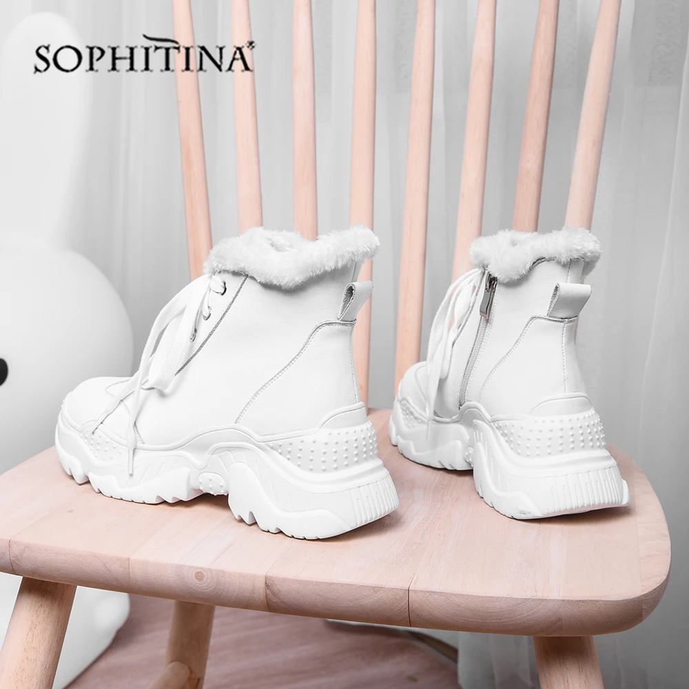 SOPHITINA/однотонные новые ботинки из натуральной кожи высокого качества Модные