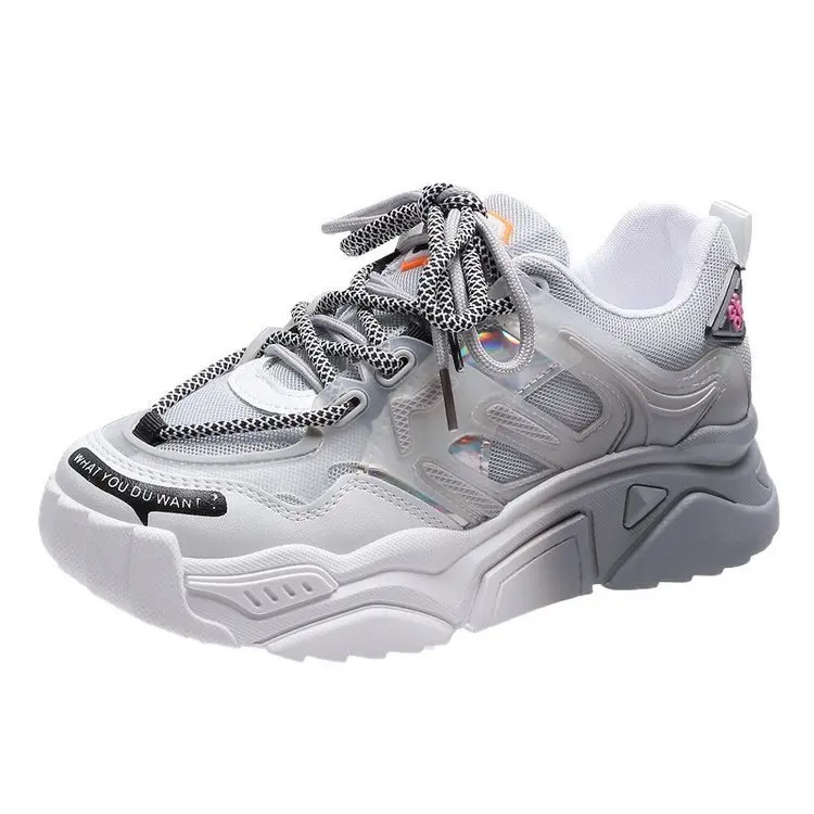 

Daddy Shoes Women's Spring and Autumn 2021 New Breathable Mesh Thick-soled Sports Shoes Women's Large Size Casual Shoes