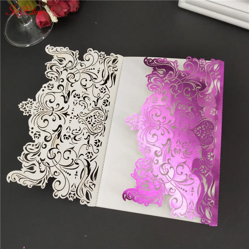 10/30 шт. новый набор свадебных приглашений с лазерной резкой перламутровая бумага