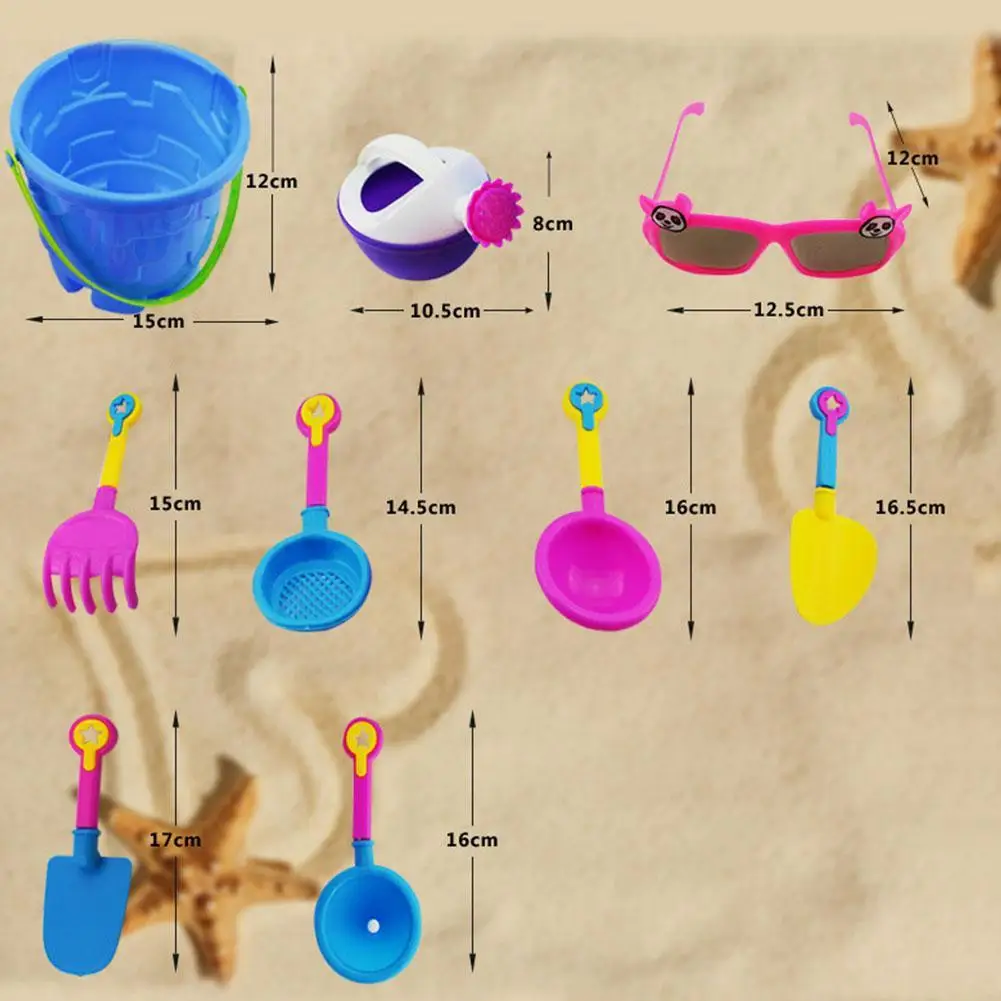 

9pcs/sets Of Beach Toys For Water Baby's Bucket Shovel Beach Summer Play Toys Children's Dredging Tools Kid Educational Toys