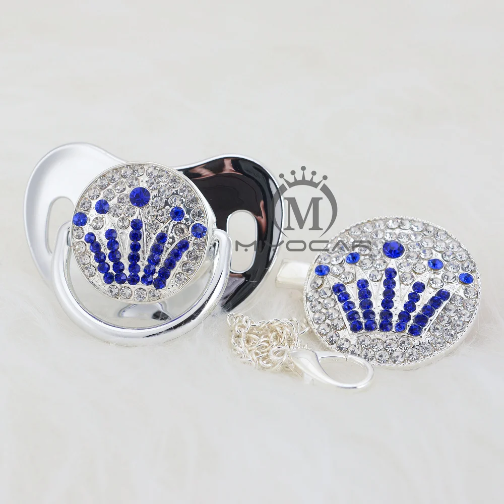 BLING Bling crown Серебряная соска и набор зажимов держатель для соски пустышки