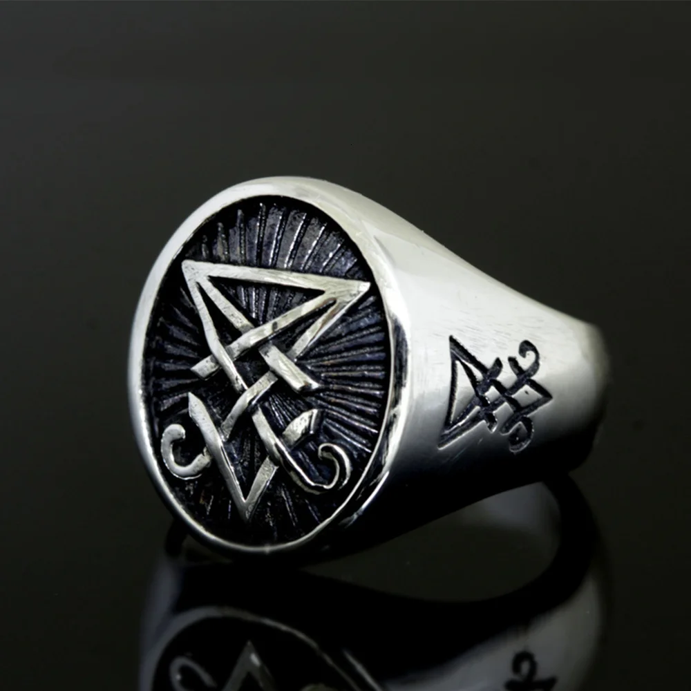 Люцифер Нержавеющая сталь Sigil кольца Бафомет, уплотнение сатаны кольцо амулет Love You To ювелирные изделия wicca