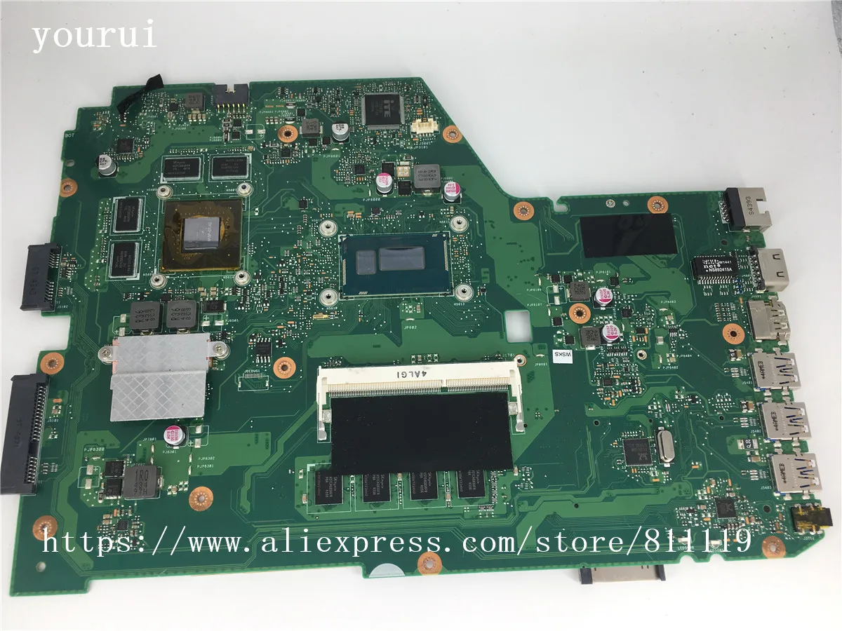 

Материнская плата yourui X751LK для ноутбуков ASUS X751L X7LK материнская плата REV 3, 0 4 ГБ ОЗУ протестирована