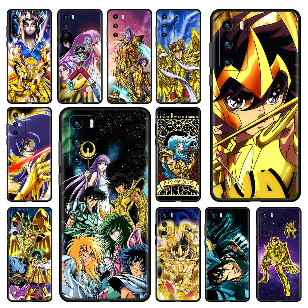 

Anime Saint Seiya Card Soft Case For Huawei P Sarmt Z Y7 P30 P40 P20 Lite Y9 Y6 2019 Honor 20 8X 30i Black TPU Phone Coque