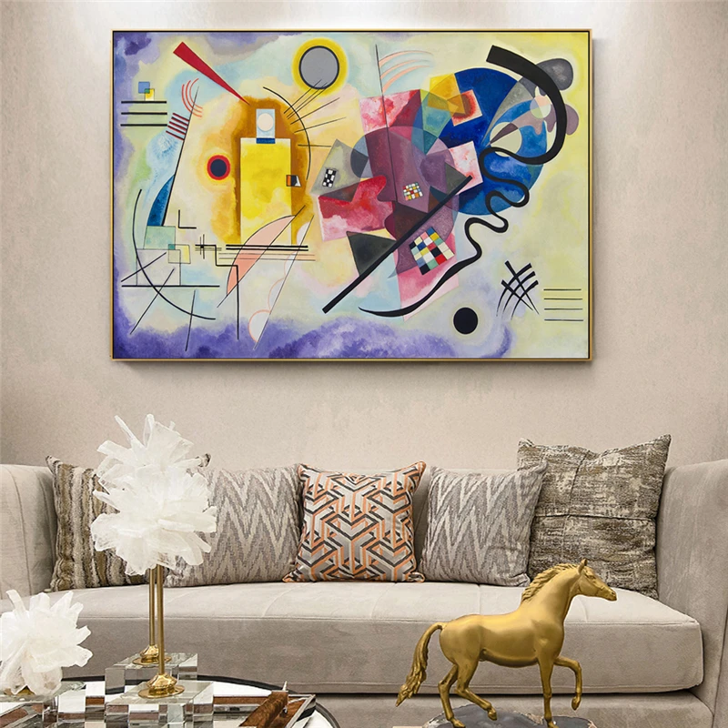 Wassily Kandinsky желтая красная синяя Настенная картина для гостиной Декор знаменитый