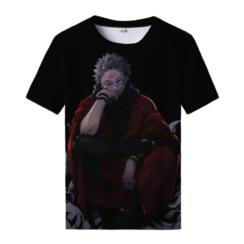 

2021 summer new 3D digital HD printing anime pattern men's t-shirt round neck sports top children's fashion short sleeve