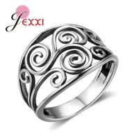 fast delivery big flower hollow finger ring for woman man couple lover gift 925 sterling silver wide rings wholesale