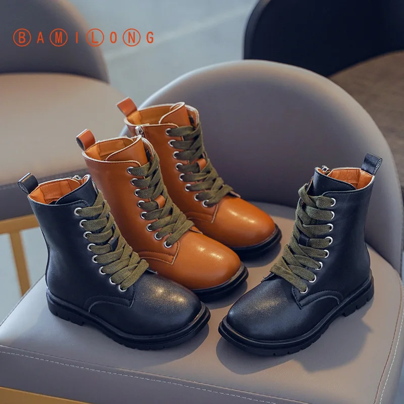 BAMILONG/Детские Ботинки Martin в британском стиле Сезон осень Новинка 2020 года для